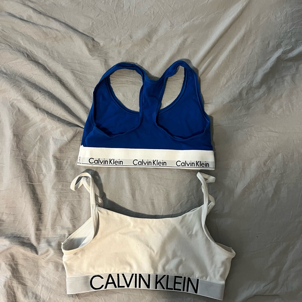 Calvin Klein Blue and White Sports Bra Set